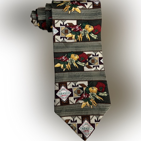TABASCO 100% Silk Pepper Sauce Necktie / Tie | Regular/Standard Length - Picture 4 of 16